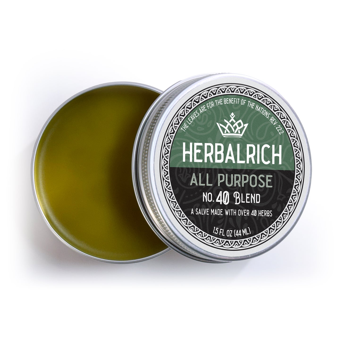 Herbal Salve crafted with a powerful blend of 40 pure and natural herbs, this healing salve is designed to nourish and restore your skin. Packed with botanical goodness, it offers a wide range of benefits to support your skin’s health and recovery:

🌿 Soothes scrapes, burns, bruises, sores, and minor cuts
💧 Hydrates dry skin, cracked hands, and itchy areas
🪒 Relieves razor burns and bumps
✋ Softens skin with deep, nourishing moisture
🌸 Promotes healing of minor cuts and skin irritations