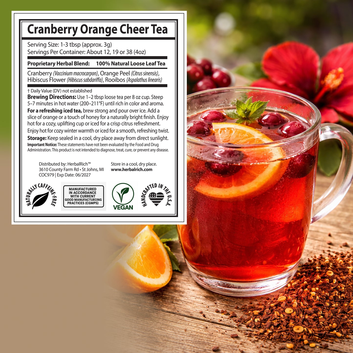 Cranberry Orange Cheer Tea (3.75) oz