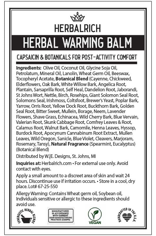 Herbal Warming Balm | Capsaicin & Botanicals for Post-Activity Comfort