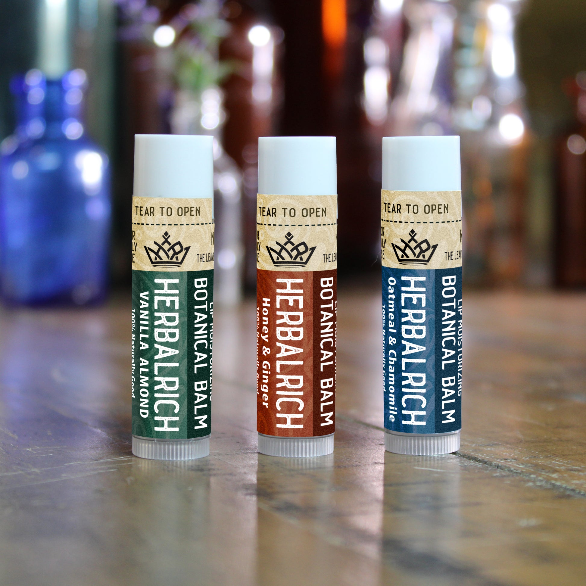 Our herbal lip balm is available in three irresistible flavors:

Honey Ginger
Vanilla Almond, and
Oatmeal Chamomile.
You can choose&nbsp;three of the same flavor or enjoy the full experience with one of each flavor.

Our herbal lip balm is expertly crafted with a nourishing blend of 40 pure and natural herbs, combined with rich shea butter, hydrating olive oil, and moisturizing coconut oil.