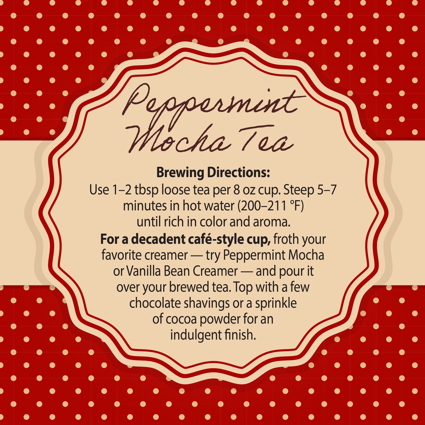 Peppermint Mocha Tea – Festive Herbal Blend (4oz)