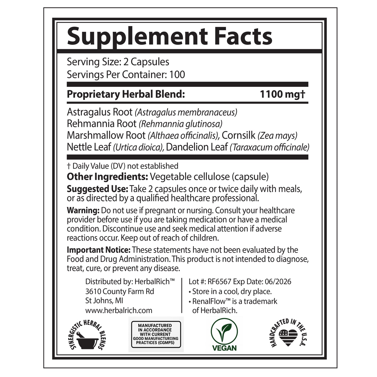 RenalFlow™ — Daily Kidney Support | Gentle Filtration & Detox, Botanical Capsules