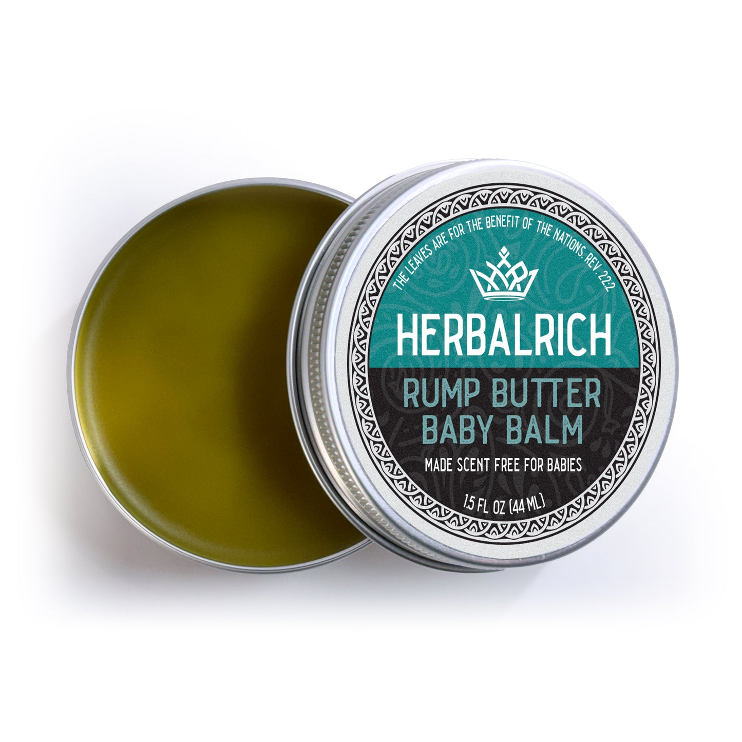 Rump Butter Baby Balm, Herbalrich, Salve/Ointment. Crafted with a powerful blend of 40 pure and natural herbs, this salve is specially formulated to support and maintain healthy skin. Packed with botanical ingredients, it offers a wide range of benefits to naturally care for your skin:

🍼 Gentle, Unscented, and Suitable for Delicate Skin – Free from added fragrances and harsh ingredients, this salve is crafted to be soft, soothing, and gentle on even the most sensitive skin. Herbal Salve