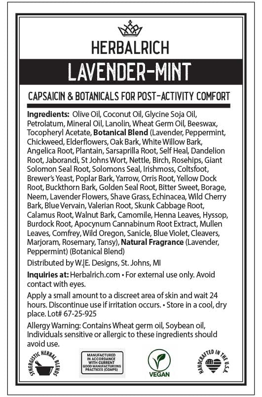 Lavender-Mint, Herbalrich, Salve/Ointment, Herbal Salve